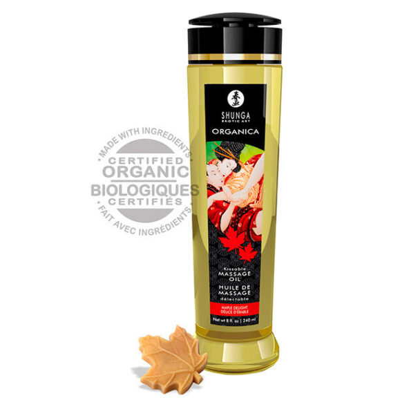 SHUNGA - HUILE DE MASSAGE BIO DÉLICIEUX À L'ÉRABLE 240 ML-SHUNGA OILS-sextoys-lingerie-bdsm-hygiène-sexshop