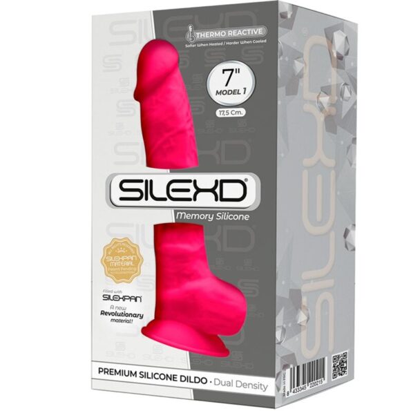 SILEXD - MODÈLE 1 PÉNIS RÉALISTE PREMIUM SILEXPAN SILICONE FUCHSIA 17.5 CM-SILEXD-sextoys-lingerie-bdsm-hygiène-sexshop