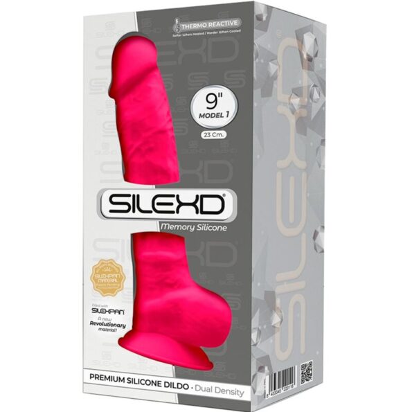 SILEXD - MODÈLE 1 PÉNIS RÉALISTE PREMIUM SILEXPAN SILICONE FUCHSIA 23 CM-SILEXD-sextoys-lingerie-bdsm-hygiène-sexshop