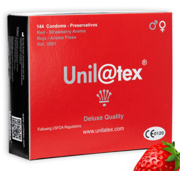 UNILATEX - CONSERVATEURS ROUGE / FRAISE 144 UNITÉS-UNILATEX-sextoys-lingerie-bdsm-hygiène-sexshop