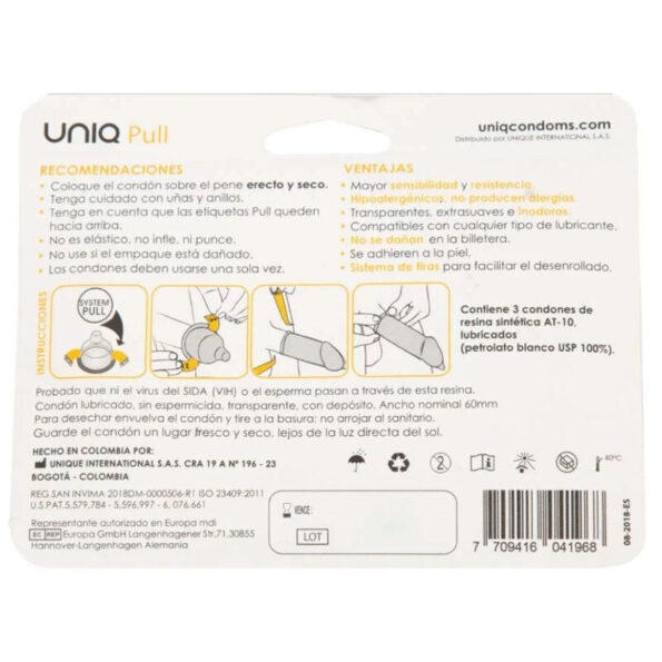 UNIQ - PULL PRESERVATIFS SANS LATEX AVEC BANDES 3 UNITES-UNIQ-sextoys-lingerie-bdsm-hygiène-sexshop