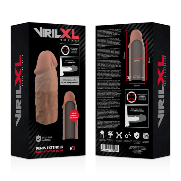 VIRILXL - EXTENSION DE PÉNIS MARRON EN SILICONE LIQUIDE V3-VIRILXL-sextoys-lingerie-bdsm-hygiène-sexshop