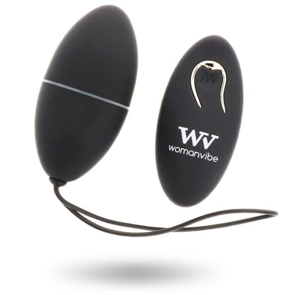 WOMANVIBE - ALSAN EGG TELECOMMANDE NOIR SILICONE NOIR-WOMANVIBE-sextoys-lingerie-bdsm-hygiène-sexshop