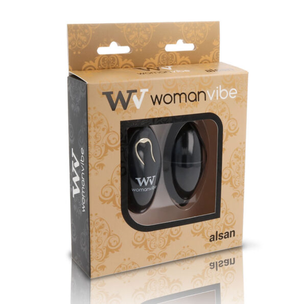 WOMANVIBE - ALSAN EGG TELECOMMANDE NOIR SILICONE NOIR-WOMANVIBE-sextoys-lingerie-bdsm-hygiène-sexshop