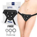 X RAY - HARNAIS RADIO AVEC ANNEAUX EN SILICONE-X RAY-sextoys-lingerie-bdsm-hygiène-sexshop