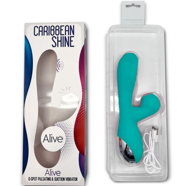 ALIVE - VIBRATEUR CARIBBEAN SHINE & SUCKER BLEU-ALIVE-sextoys-lingerie-bdsm-hygiène-sexshop