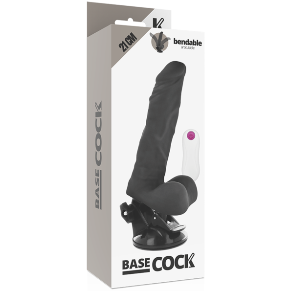 BASECOCK - VIBRATEUR ARTICULABLE TÉLÉCOMMANDE NOIR 21 CM -O- 5 CM-BASECOCK-sextoys-lingerie-bdsm-hygiène-sexshop