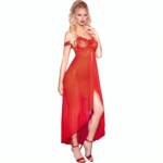 CHILIROSE – CR 3716 BABYDOLL LONG ROUGE L/XL