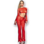 CHILIROSE – CR 4648 TOP & PANTALON ROUGE S/L