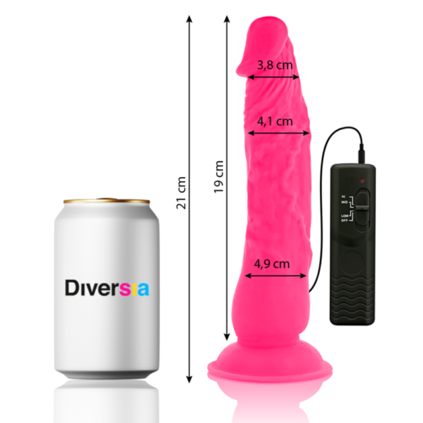 DIVERSIA - DILDO VIBRANT FLEXIBLE ROSE 21 CM -O- 4.9 CM-DIVERSIA-sextoys-lingerie-bdsm-hygiène-sexshop