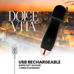 DOLCE VITA – VIBRATEUR RECHARGEABLE TROIS NOIR 7 VITESSES
