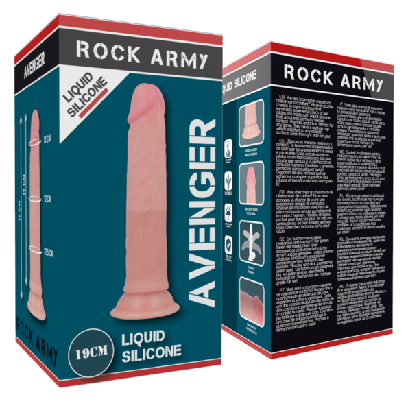 ROCKARMY - LIQUIDE SILICONE PREMIUM AVENGER REALISTIC 19 CM -O- 3.98 CM-ROCK ARMY-sextoys-lingerie-bdsm-hygiène-sexshop