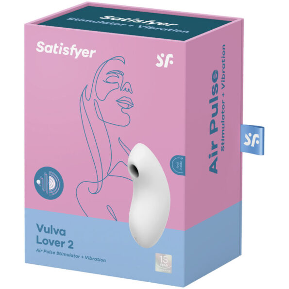 SATISFYER - STIMULATEUR ET VIBRATEUR À PULSE D'AIR VULVA LOVER 2 BLANC-SATISFYER AIR PULSE-sextoys-lingerie-bdsm-hygiène-sexshop