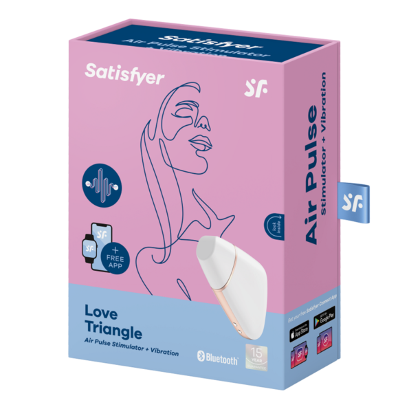 SATISFYER - STIMULATEUR ET VIBRATEUR AIR LOVE TRIANGLE BLANC-SATISFYER CONNECT-sextoys-lingerie-bdsm-hygiène-sexshop