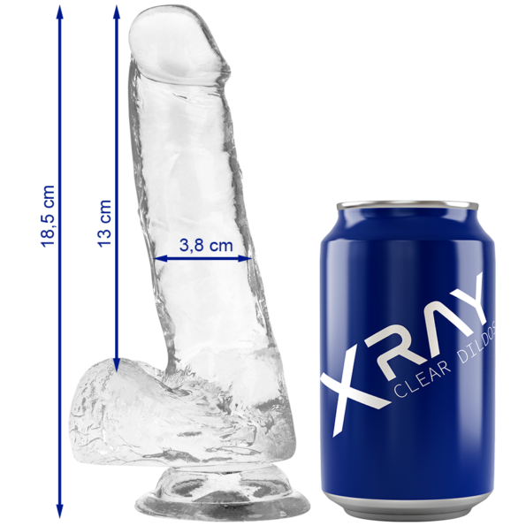 X RAY - BITE TRANSPARENTE AVEC BOULES 18.5 CM -O- 3.8 CM-X RAY-sextoys-lingerie-bdsm-hygiène-sexshop