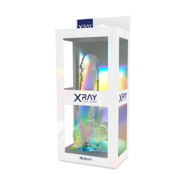 X RAY - HARNAIS + BITE TRANSPARENT AVEC BILLES 18.5 CM -O- 3.8 CM-X RAY-sextoys-lingerie-bdsm-hygiène-sexshop