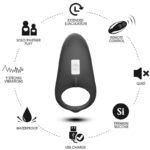 ARMONY – ANNEAU VIBRATEUR SHARK POUR COUPLES TÉLÉCOMMANDE NOIR