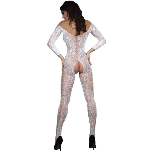 LIVCO CORSETTI FASHION - ZITA LC 17199 BODYSTOCKING CROCHLESS BLANC TAILLE UNIQUE-LIVCO CORSETTI BODYSTOCKINGS-sextoys-lingerie-bdsm-hygiène-sexshop