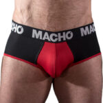 MACHO - MS26N SLIP NOIR/ROUGE L-MACHO UNDERWEAR-sextoys-lingerie-bdsm-hygiène-sexshop