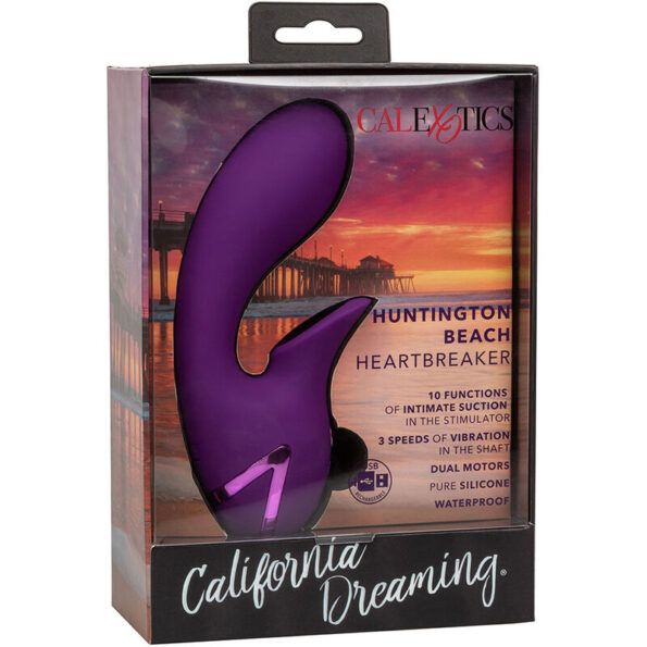 CALEXOTICS - STIMULATEUR ET SUCKER HUNTINGTON BEACH HEARTBREAKER VIOLET PAR CALIFORNIA DREAMING-CALEXOTICS-sextoys-lingerie-bdsm-hygiène-sexshop