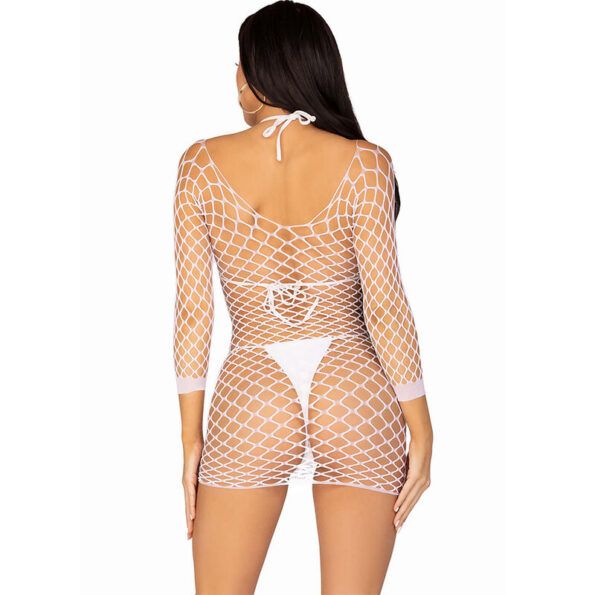 LEG AVENUE - ROBE EN FILET À MANCHES LONGUES BLANC TAILLE UNIQUE-LEG AVENUE DRESSES-sextoys-lingerie-bdsm-hygiène-sexshop