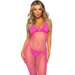 LEG AVENUE – ROBE LONGUE FILET FUCHSIA TAILLE UNIQUE