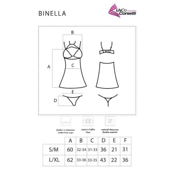 LIVCO CORSETTI FASHION - ENSEMBLE BINELLA BABYDOLL + THONG NOIR-LIVCO CORSETTI SETS-sextoys-lingerie-bdsm-hygiène-sexshop