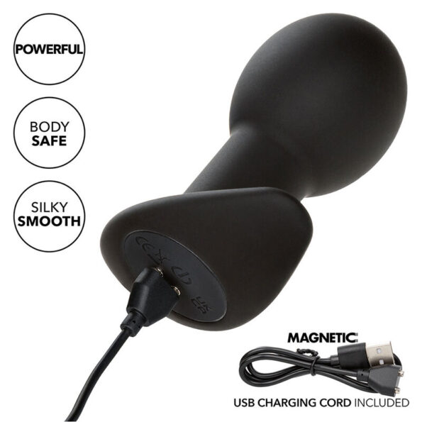 CALEXOTICS - ROCK BOTTOM PLUG ANAL 10 VIBRATIONS SILICONE NOIR-CALEXOTICS-sextoys-lingerie-bdsm-hygiène-sexshop