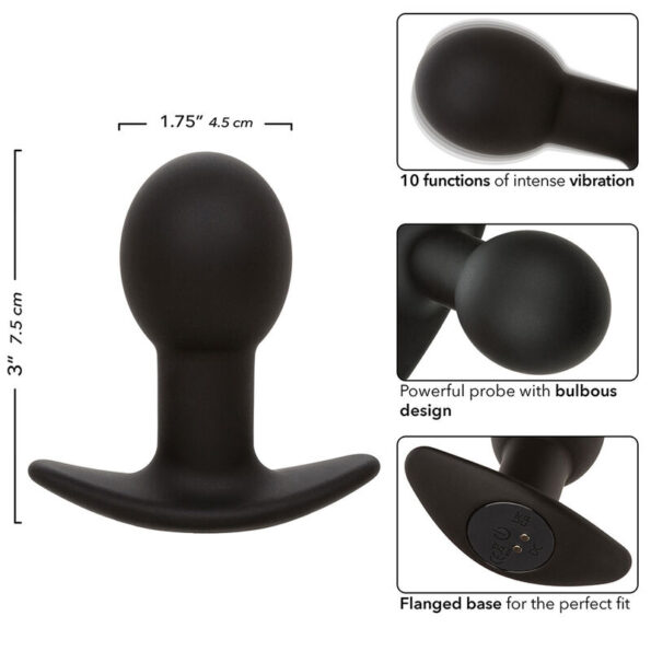 CALEXOTICS - ROCK BOTTOM PLUG ANAL 10 VIBRATIONS SILICONE NOIR-CALEXOTICS-sextoys-lingerie-bdsm-hygiène-sexshop