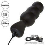 CALEXOTICS – ROCK BOTTOM PLUG ANAL PERLÉ 10 VIBRATIONS SILICONE NOIR