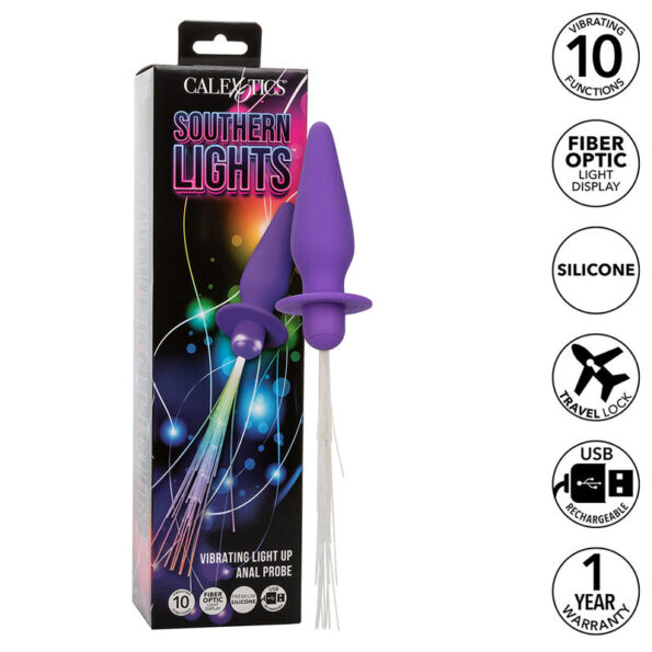 CALEXOTICS - SOUTHERN LIGHTS LIGHT UP PLUG ANAL10 VIBRATIONS SILICONE VIOLET-CALEXOTICS-sextoys-lingerie-bdsm-hygiène-sexshop