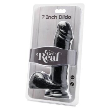 GET REAL - GODE 18 CM AVEC BOULES NOIR-GET REAL-sextoys-lingerie-bdsm-hygiène-sexshop