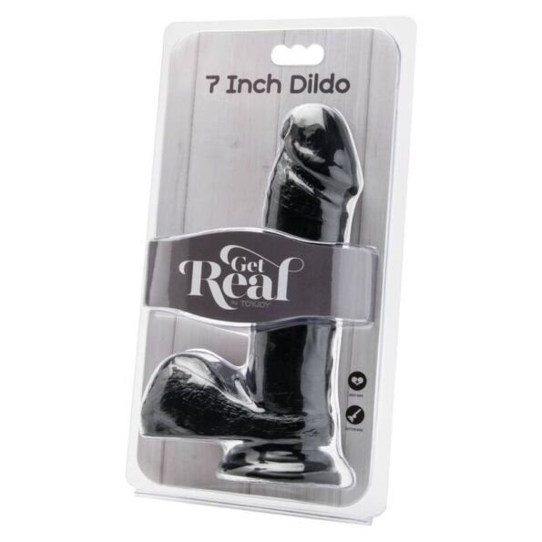GET REAL - GODE 18 CM AVEC BOULES NOIR-GET REAL-sextoys-lingerie-bdsm-hygiène-sexshop