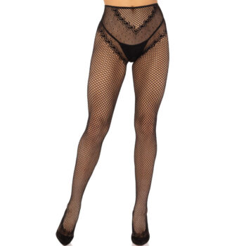 LEG AVENUE - BAS RÉSILLE SANS CROCHLES NOIR-LEG AVENUE HOSIERY-sextoys-lingerie-bdsm-hygiène-sexshop