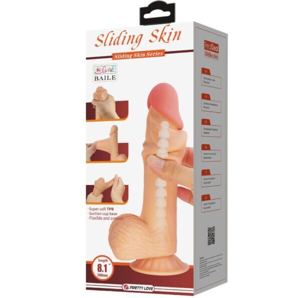 PRETTY LOVE - SÉRIE SLIDING SKIN GODE RÉALISTE AVEC VENTOUSE SLIDING SKIN 20