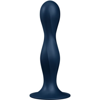 SATISFYER - DILDO EN SILICONE DOUBLE BALL-R BLEU-SATISFYER PLUGS-sextoys-lingerie-bdsm-hygiène-sexshop