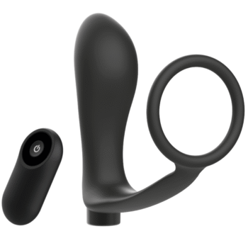 ADDICTED TOYS - ANNEAU PÉNIS AVEC TÉLÉCOMMANDE PLUG ANAL NOIR RECHARGEABLE-ADDICTED TOYS-sextoys-lingerie-bdsm-hygiène-sexshop