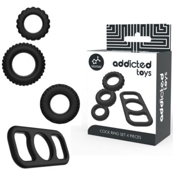 ADDICTED TOYS - ENSEMBLE DANNEAU PÉNIAL 4 PIÈCES-ADDICTED TOYS-sextoys-lingerie-bdsm-hygiène-sexshop