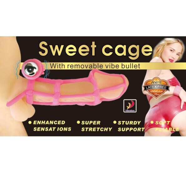 BAILE - COUVERTURE ET ANNEAU EN SILICONE SWEET 10 RYTHMES POUR LE PÉNIS ROSE-BAILE FOR HIM-sextoys-lingerie-bdsm-hygiène-sexshop