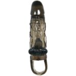 BAILE – COUVRE-PÉNIS BRAVE MAN AVEC STIMULATION CLITO ET ANAL DOUBLE BULLET NOIR 16.5 CM