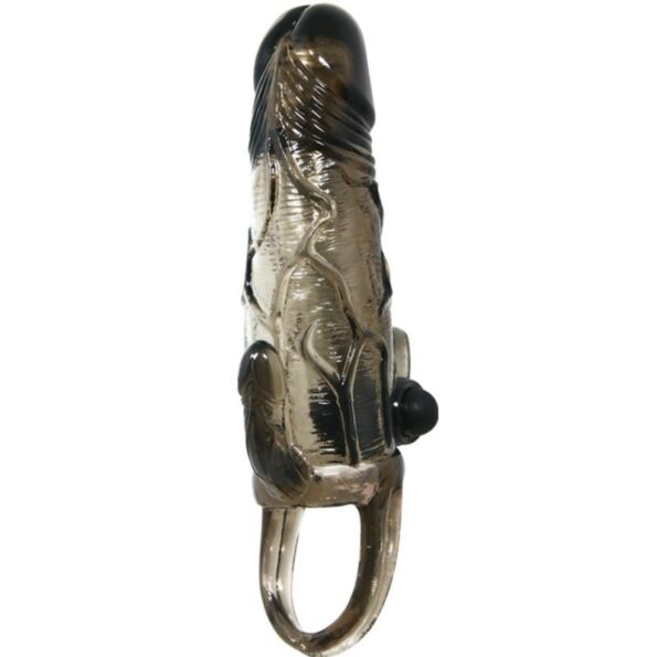 BAILE - COUVRE-PÉNIS BRAVE MAN AVEC STIMULATION CLITO ET ANAL DOUBLE BULLET NOIR 16.5 CM-BAILE FOR HIM-sextoys-lingerie-bdsm-hygiène-sexshop