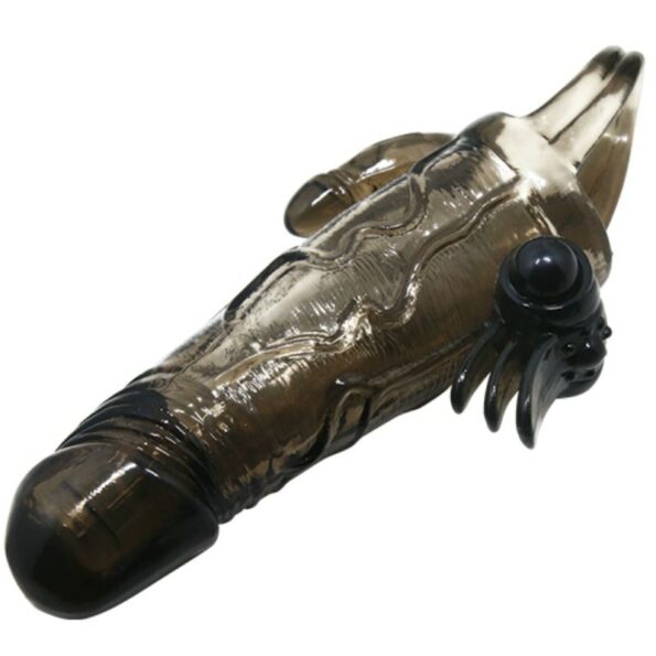 BAILE - COUVRE-PÉNIS BRAVE MAN AVEC STIMULATION CLITO ET ANAL DOUBLE BULLET NOIR 16.5 CM-BAILE FOR HIM-sextoys-lingerie-bdsm-hygiène-sexshop