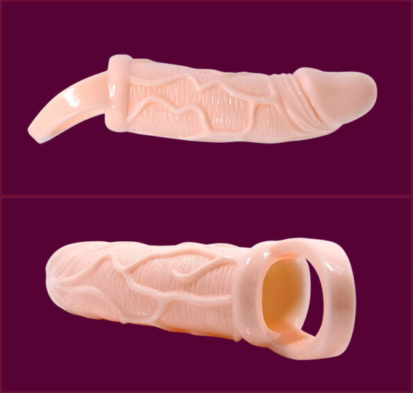 BAILE - GAINE DEXTENSION DE PÉNIS AVEC VIBRATION ET SANGLE POUR TESTICULES 13.5 CM-BAILE FOR HIM-sextoys-lingerie-bdsm-hygiène-sexshop