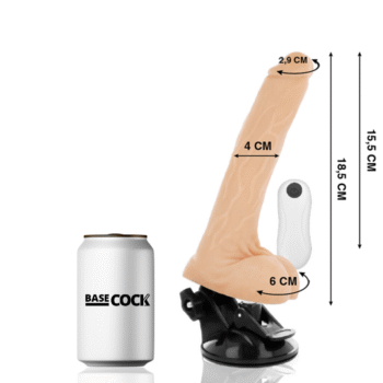 BASECOCK - VIBRATEUR ARTICULABLE TÉLÉCOMMANDE NATUREL 18.5 CM -O- 4 CM-BASECOCK-sextoys-lingerie-bdsm-hygiène-sexshop