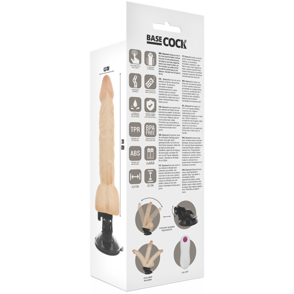 BASECOCK - VIBRATEUR ARTICULABLE TÉLÉCOMMANDE NATUREL 20 CM -O- 4.5 CM-BASECOCK-sextoys-lingerie-bdsm-hygiène-sexshop