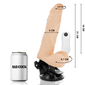 BASECOCK - VIBRATEUR ARTICULABLE TÉLÉCOMMANDE NATUREL 21 CM -O- 5 CM-BASECOCK-sextoys-lingerie-bdsm-hygiène-sexshop
