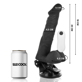 BASECOCK - VIBRATEUR ARTICULABLE TÉLÉCOMMANDE NOIR 20 CM -O- 4.5 CM-BASECOCK-sextoys-lingerie-bdsm-hygiène-sexshop