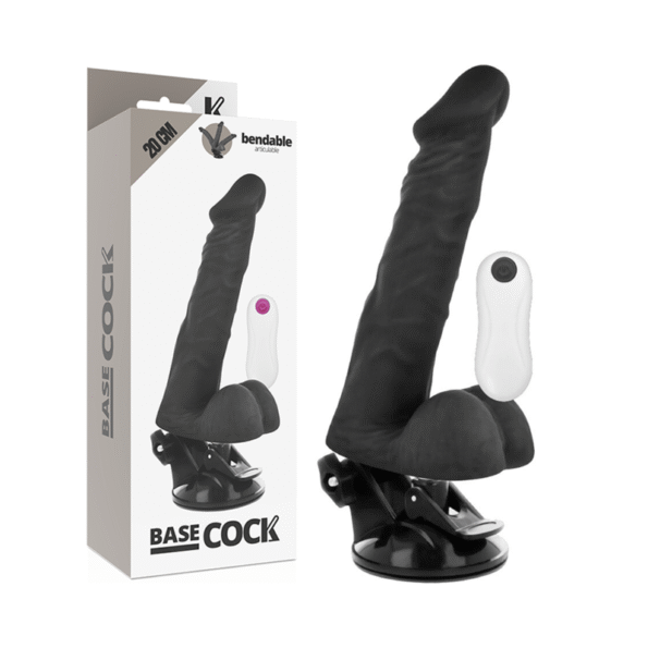 BASECOCK - VIBRATEUR ARTICULABLE TÉLÉCOMMANDE NOIR 20 CM -O- 4.5 CM-BASECOCK-sextoys-lingerie-bdsm-hygiène-sexshop
