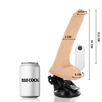 BASECOCK - VIBRATEUR NATUREL RÉALISTE TÉLÉCOMMANDE 19 CM -O- 4 CM-BASECOCK-sextoys-lingerie-bdsm-hygiène-sexshop