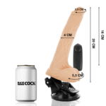 BASECOCK – VIBRATEUR NATUREL RÉALISTE TÉLÉCOMMANDE AVEC TESTICULES 20 CM -O- 4 CM